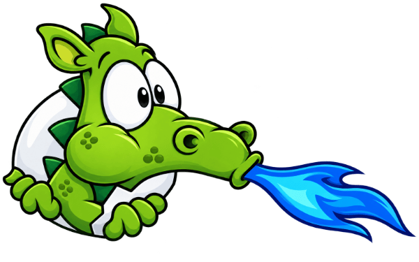 Draco, the FlameFix dragon mascot